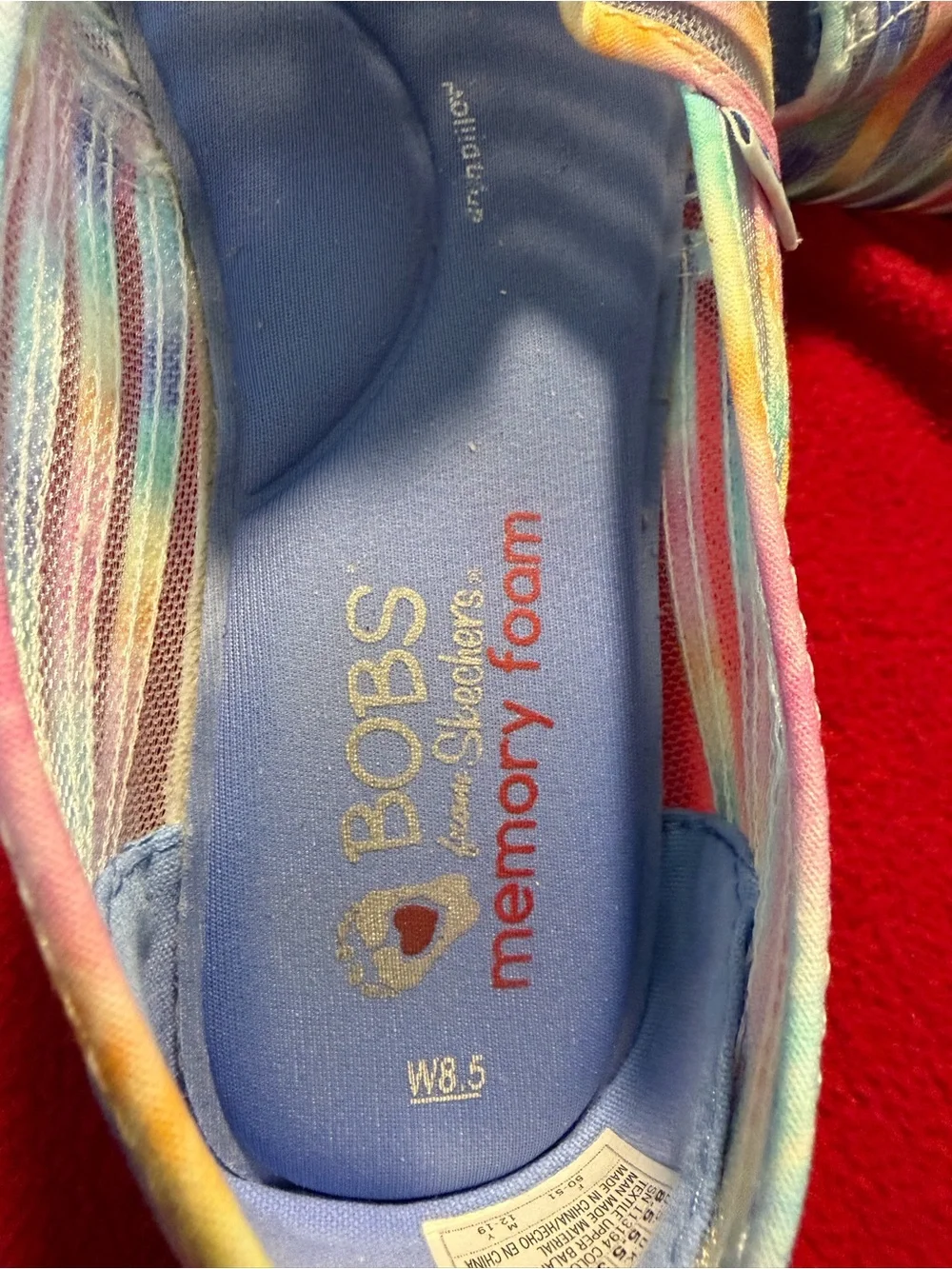 Skechers BOBS Slip-On Flats - Pastel Rainbow Tie-Dye
